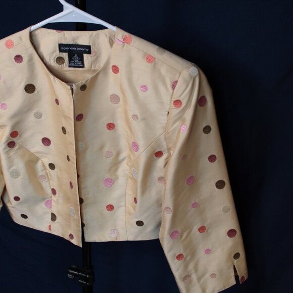 Spenser Jeremy Cropped Embroidered Polka Dot Bolero Size 4 *LAST CHANCE - Picture 8 of 9